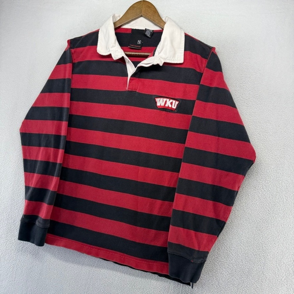 Vintage Western Kentucky Rugby Shirt Men's Small Black Red Embroidered Logo 90s